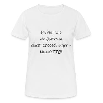 Cheeseburger Ohne Gurke - Frauen T-Shirt atmungsaktiv - Weiß - Vorne - AI Model Female 172 dark (172cm)