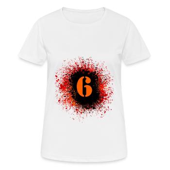 6 nombre de taches - T-shirt respirant Femme - blanc - Devant - AI Model Female 172 dark (172cm)