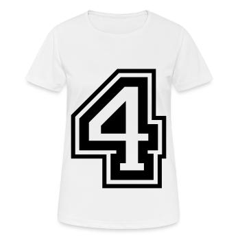 4 Numéro de numéro - T-shirt respirant Femme - blanc - Devant - AI Model Female 172 dark (172cm)