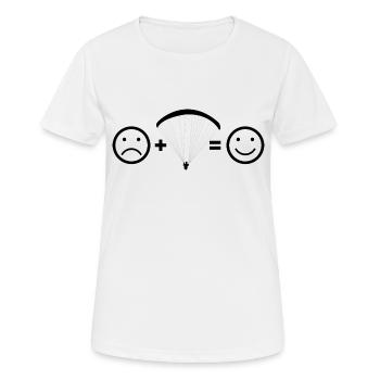Lustiges Gleitschirm - Frauen T-Shirt atmungsaktiv - Weiß - Vorne - AI Model Female 172 dark (172cm)