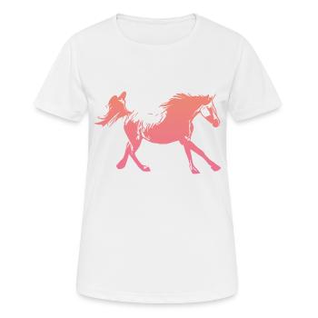 Arabian Horse Running Rose - Frauen T-Shirt atmungsaktiv - Weiß - Vorne - AI Model Female 172 dark (172cm)