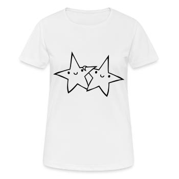 2 paires d’astérisques - T-shirt respirant Femme - blanc - Devant - AI Model Female 172 dark (172cm)