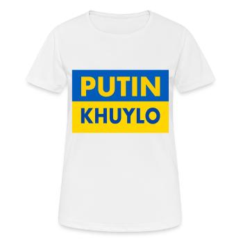 putin khuylo - Frauen T-Shirt atmungsaktiv - Weiß - Vorne - AI Model Female 172 dark (172cm)