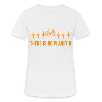 Fahrrad Herzschlag There Is No Planet B Spruch - Frauen T-Shirt atmungsaktiv - Weiß - Vorne - AI Model Female 172 dark (172cm)