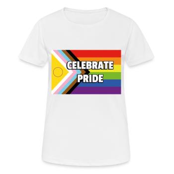 Inclusive Pride Progress Flag CELEBRATE PRIDE - Women's Breathable T-Shirt - white - Front - AI Model Female 172 dark (172cm)