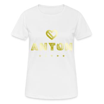 Anton Herz - Frauen T-Shirt atmungsaktiv - Weiß - Vorne - AI Model Female 172 dark (172cm)