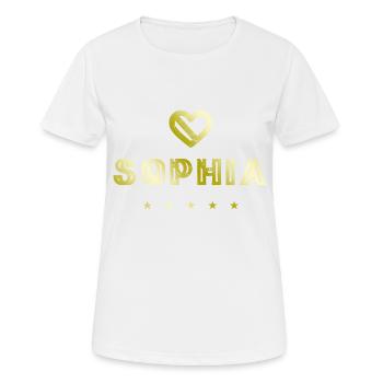 Sophia Herz - Frauen T-Shirt atmungsaktiv - Weiß - Vorne - AI Model Female 172 dark (172cm)