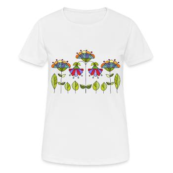 Fleur - T-shirt respirant Femme - blanc - Devant - AI Model Female 172 dark (172cm)