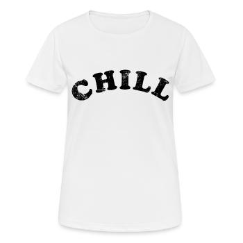 Chill chillen Retro - Frauen T-Shirt atmungsaktiv - Weiß - Vorne - AI Model Female 172 dark (172cm)
