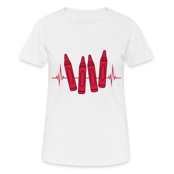 Fréquence des crayons de cire colorés Heartbeat - T-shirt respirant Femme - blanc - Devant - AI Model Female 172 dark (172cm)