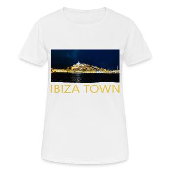 Ibiza-Stadt - Frauen T-Shirt atmungsaktiv - Weiß - Vorne - AI Model Female 172 dark (172cm)