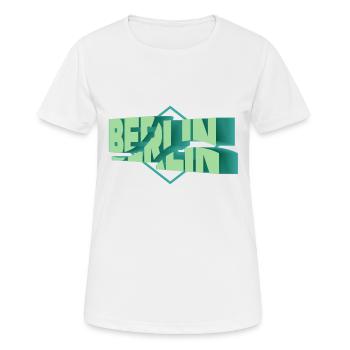 Berlin Allemagne Ville 3D Font Skyline - T-shirt respirant Femme - blanc - Devant - AI Model Female 172 dark (172cm)