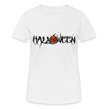 Halloween avec Citrouille Terrifiante - T-shirt respirant Femme - blanc - Devant - AI Model Female 172 dark (172cm)