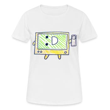 Der Fernseher - Frauen T-Shirt atmungsaktiv - Weiß - Vorne - AI Model Female 172 dark (172cm)