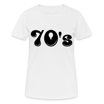 70s | Siebziger | Jahrzehnt | Symbol - Frauen T-Shirt atmungsaktiv - Weiß - Vorne - AI Model Female 172 dark (172cm)