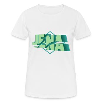 Jena Germany City 3D Font Skyline - T-shirt respirant Femme - blanc - Devant - AI Model Female 172 dark (172cm)