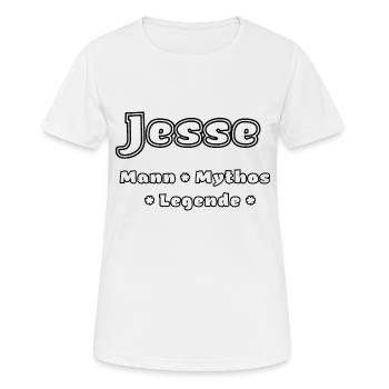 Jesse - der Mann, der Mythos, die Legende - Frauen T-Shirt atmungsaktiv - Weiß - Vorne - AI Model Female 172 dark (172cm)