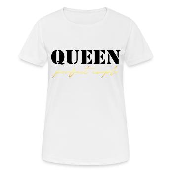 King and Queen Queen Geschenk black and gold - Frauen T-Shirt atmungsaktiv - Weiß - Vorne - AI Model Female 172 dark (172cm)