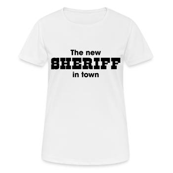 le nouveau shérif en ville - T-shirt respirant Femme - blanc - Devant - AI Model Female 172 dark (172cm)