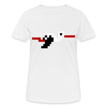 Alsace Pixel Stork #tshirtalsace #tshirtcigogne - Women's Breathable T-Shirt - white - Front - AI Model Female 172 dark (172cm)