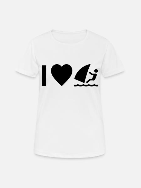 Cool "I Love Windsurfing" design for him and her - Women's Breathable T-Shirt - white