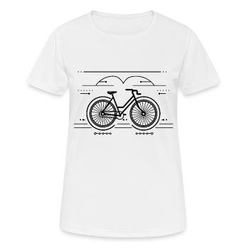 Minimalistisches Fahrrad - Frauen T-Shirt atmungsaktiv - Weiß - Vorne - AI Model Female 172 dark (172cm)