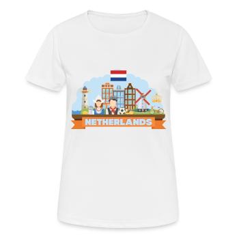 Composition de l’appartement de voyage aux Pays-Bas - T-shirt respirant Femme - blanc - Devant - AI Model Female 172 dark (172cm)