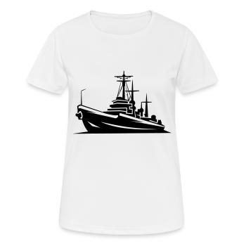 Bateau de combat - T-shirt respirant Femme - blanc - Devant - AI Model Female 172 dark (172cm)