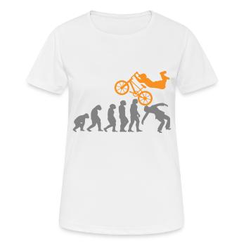 BMX Radfahren Fahrrad Radfahren Evolution - Frauen T-Shirt atmungsaktiv - Weiß - Vorne - AI Model Female 172 dark (172cm)