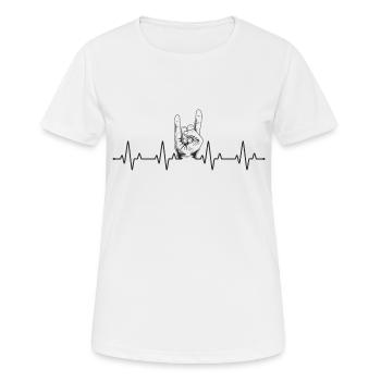 Heavy Metal EKG Metall Fork - Frauen T-Shirt atmungsaktiv - Weiß - Vorne - AI Model Female 172 dark (172cm)