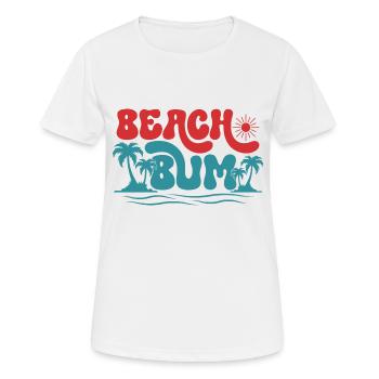 Beach Bum, Summer Sun Holiday Beach Palm Trees Sea - Women's Breathable T-Shirt - white - Front - AI Model Female 172 dark (172cm)