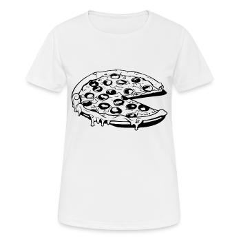 Pizza Restauration rapide Pizzeria - T-shirt respirant Femme - blanc - Devant - AI Model Female 172 dark (172cm)