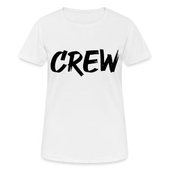 crew - Frauen T-Shirt atmungsaktiv - Weiß - Vorne - AI Model Female 172 dark (172cm)