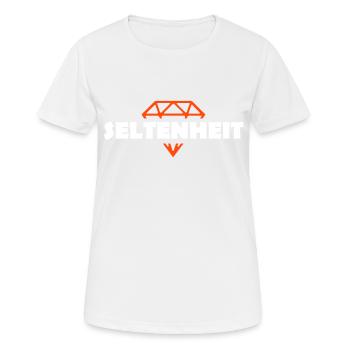 Seltenheit Unikat - Frauen T-Shirt atmungsaktiv - Weiß - Vorne - AI Model Female 172 dark (172cm)