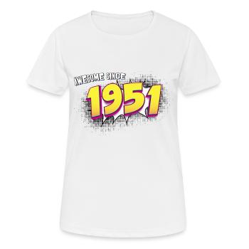 72e anniversaire rétro dans le style Pop Art Comic Book - T-shirt respirant Femme - blanc - Devant - AI Model Female 172 dark (172cm)