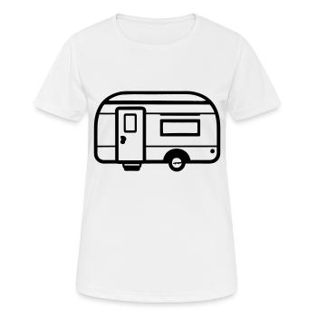 Kleiner Wohnwagen - Frauen T-Shirt atmungsaktiv - Weiß - Vorne - AI Model Female 172 dark (172cm)