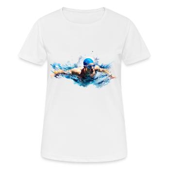 Swimming is available in different disciplines - Women's Breathable T-Shirt - white - Front - AI Model Female 172 dark (172cm)
