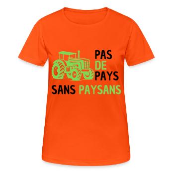 No country without peasants - Women's Breathable T-Shirt - neon orange - Front - AI Model Female 172 dark (172cm)