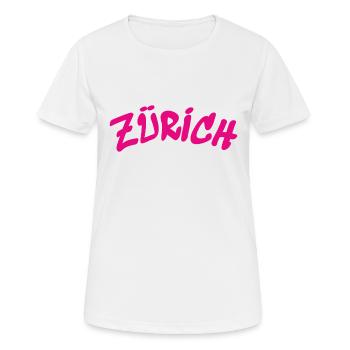 Zürich - Schweiz - Switzerland - Swiss - Slogan - Frauen T-Shirt atmungsaktiv - Weiß - Vorne - AI Model Female 172 dark (172cm)
