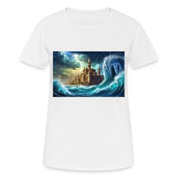 gruselige mythische Orte – Der Untergang von Atlantis - Frauen T-Shirt atmungsaktiv - Weiß - Vorne - AI Model Female 172 dark (172cm)