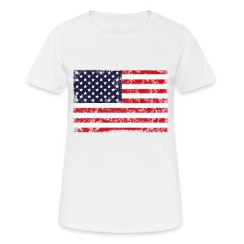 DRAPEAU DE L’AMÉRIQUE rétro - T-shirt respirant Femme - blanc - Devant - AI Model Female 172 dark (172cm)