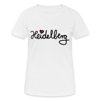 Heidelberg avec du cœur - T-shirt respirant Femme - blanc - Devant - AI Model Female 172 dark (172cm)