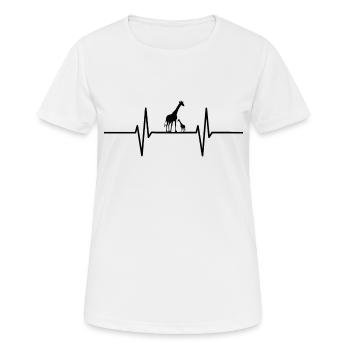 Battement de cœur avec les girafes - T-shirt respirant Femme - blanc - Devant - AI Model Female 172 dark (172cm)