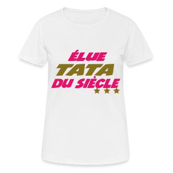 Elue TATA du siècle - T-shirt respirant Femme - blanc - Devant - AI Model Female 172 dark (172cm)