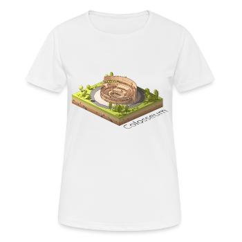 Geometrisches Low-Poly das Kolosseum - Frauen T-Shirt atmungsaktiv - Weiß - Vorne - AI Model Female 172 dark (172cm)