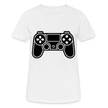 manette de jeux vidéo - T-shirt respirant Femme - blanc - Devant - AI Model Female 172 dark (172cm)
