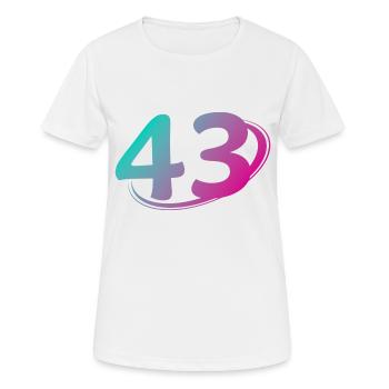 Nummer 43 mehrfarbig - Frauen T-Shirt atmungsaktiv - Weiß - Vorne - AI Model Female 172 dark (172cm)