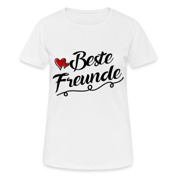 beste freunde - Frauen T-Shirt atmungsaktiv - Weiß - Vorne - AI Model Female 172 dark (172cm)