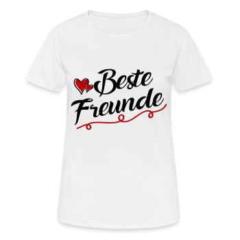 beste freunde - Frauen T-Shirt atmungsaktiv - Weiß - Vorne - AI Model Female 172 dark (172cm)