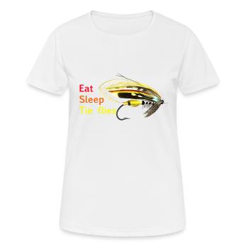 Essen Schlaf Krawatte Fliegen Jock Scott - Frauen T-Shirt atmungsaktiv - Weiß - Vorne - AI Model Female 172 dark (172cm)